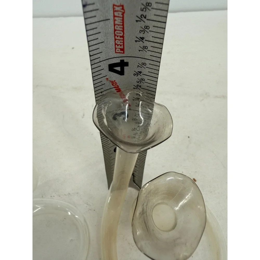 Lot of 2 Vintage Glass Propagation Single & Double Twisted Tube Floral Bud Vases